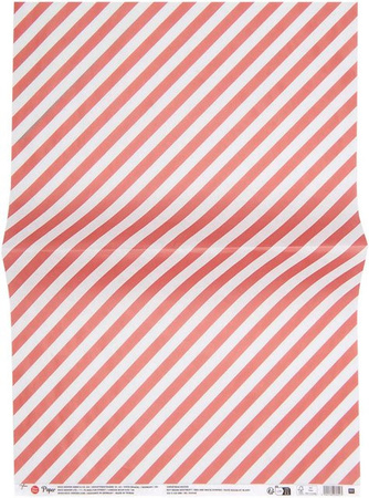 Rico Design Paper Poetry Paper Patch Bastelpapier rot-weiß gestreift B: 30 cm, H: 42 cm