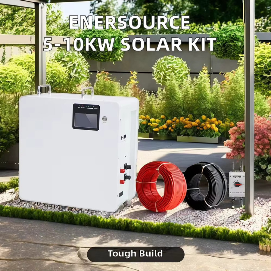 Wandmontiertes Solarpanel-Set mit 5-10 kW Leistung, 48-V-Lithium-Ionen-Batterie und Wechselrichter in Weiß für den Heimgebrauch - Bild 2
