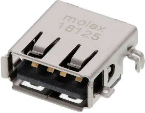 Molex USB-A Buchse rechtwinklig in Gold und Silber 482580001 - Bild 1