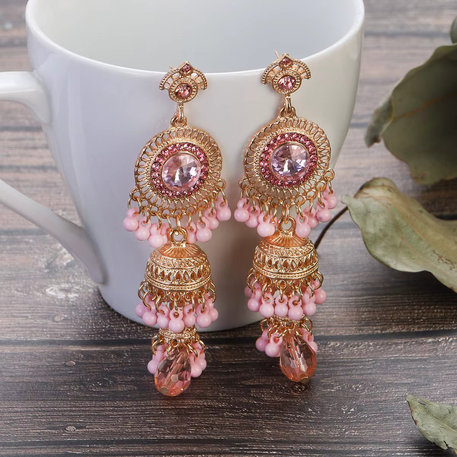 TopHanqi Ohrringe, Rosa Kristall, Roségold, Damen, Vintage - Bild 2