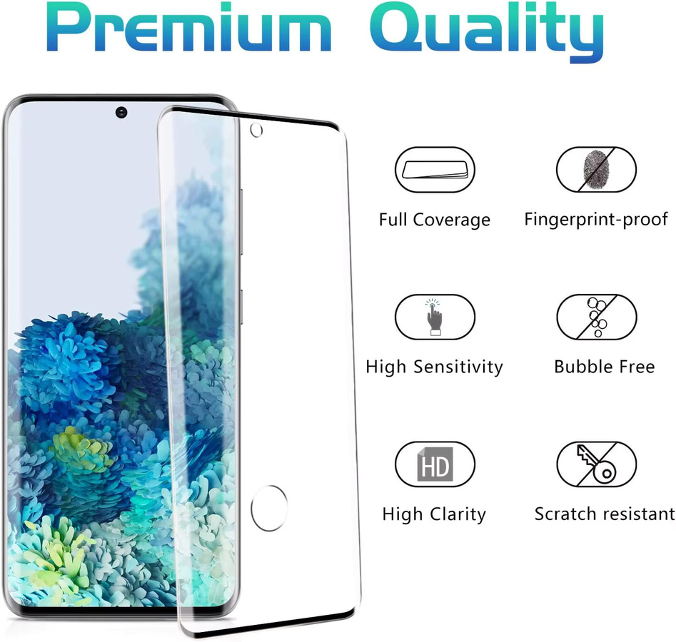 Displayschutzfolie aus gehärtetem Glas für Samsung Galaxy S20Plus und S20Plus+ Serie, transparent - Bild 3