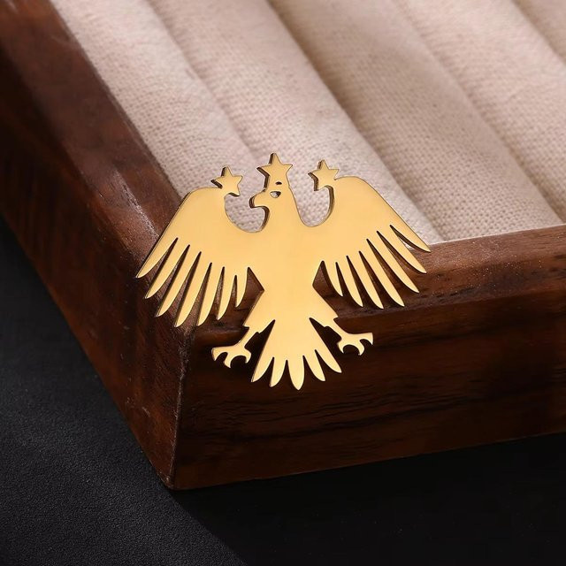 Brosche Adler, Edelstahl, Beige, Damen Herren - Bild 1