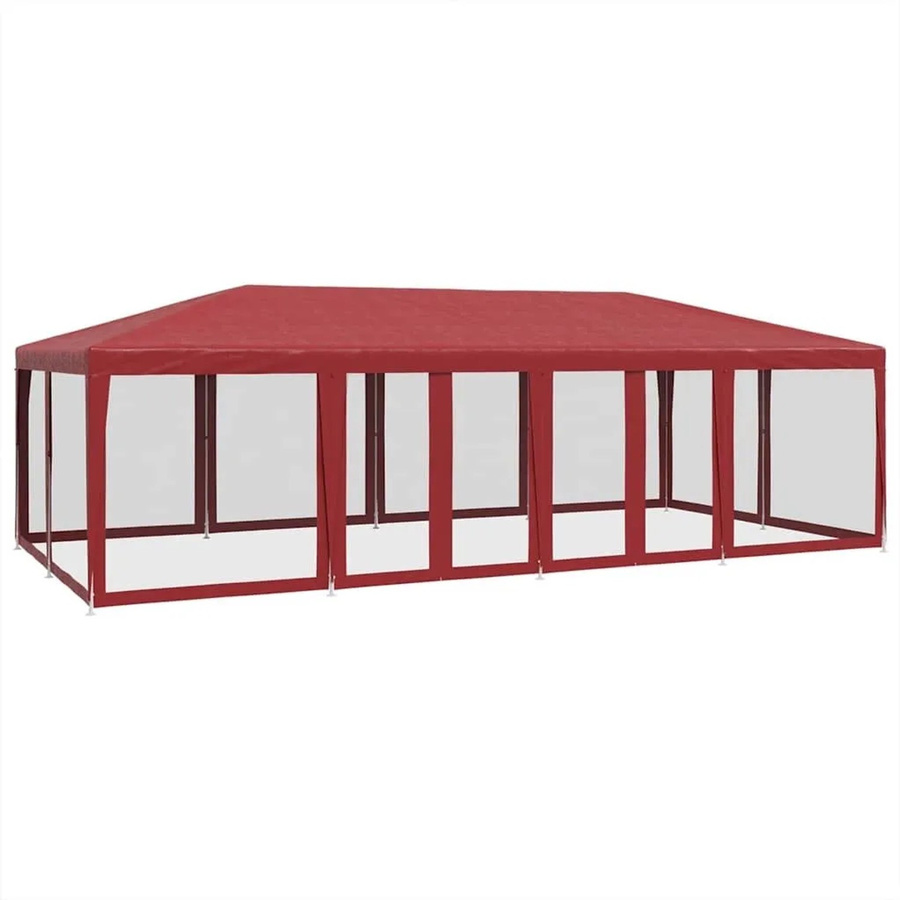 vidaXL Partyzelt Rot mit 12 Mesh-Seitenteilen B: 8 m, T: 4 m, H: 2,68 m - Bild 2