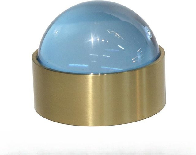 Schmuckschatulle aus Metall und Glas in Blau im modernen Nordische-Stil als luxuriöse Dekoration für deinen Schminktisch oder das Schlafzimmer, B/T/H: 12,0 x 10,0 x 12,0 cm - Bild 1