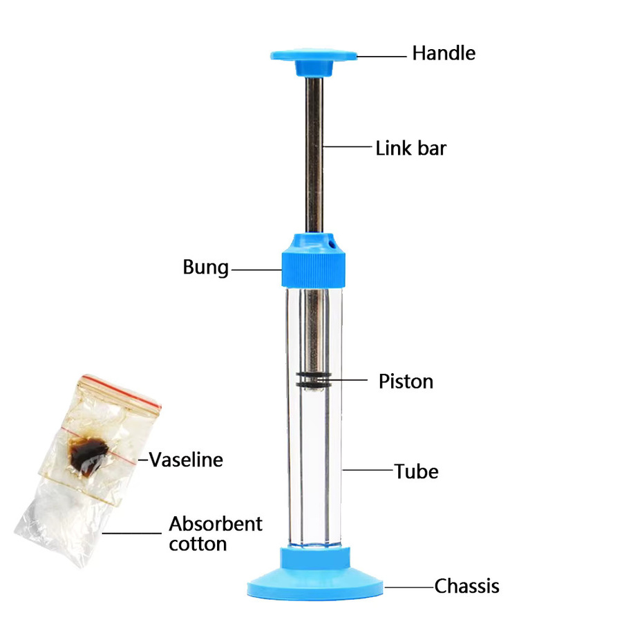 soulbao Mechanisches Lehrmittel für thermische Energie, Experimentelle Ausrüstung für physikalische Thermodynamik mit Luftkompressionszündung, Kunststoff, Blau - Bild 3