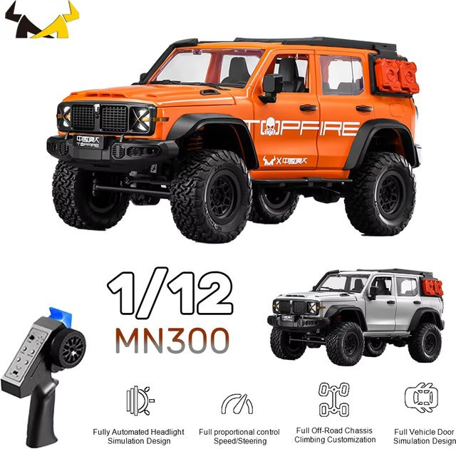 JIKEFUN MN300 RC Crawler 4WD Off-road, Fernbedienung Auto, 1:12, Orange - Bild 1