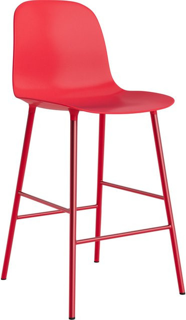 Normann Copenhagen Form Barstuhl aus Stahl in Rot - Bild 1