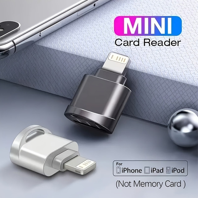 Huaxunyuan MFi-zertifizierter Lightning OTG-Adapter als SD/TF-Kartenleser für iPhone und iPad in Schwarz - Bild 1