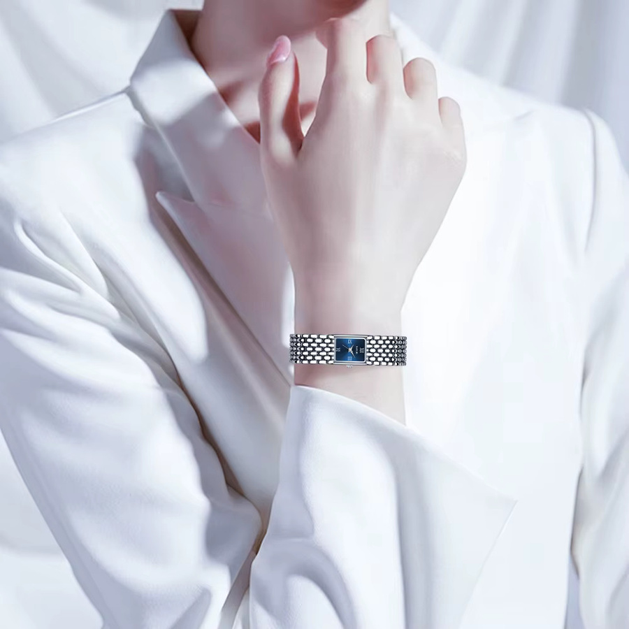 LIGE Armbanduhr Quarz, Edelstahl, Blau, Bicolor, Damen, Datum - Bild 3
