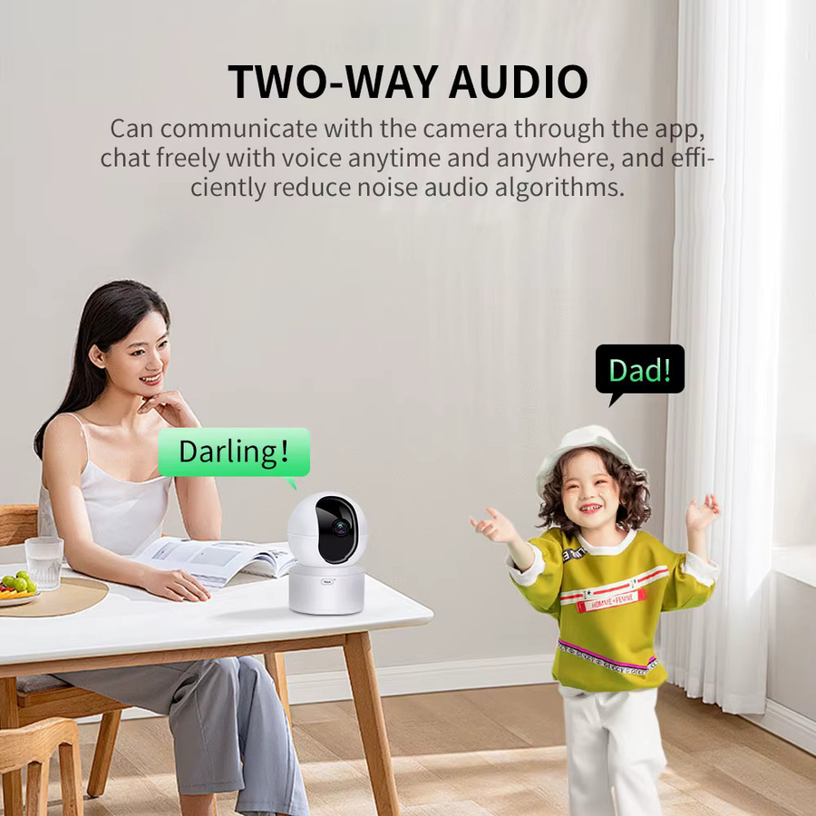 Neye S5 4K WiFi Smart Home Kamera Indoor Baby Monitor mit 8MP Auflösung, AI Automatischem Tracking und App-Steuerung, Weiß - Bild 5