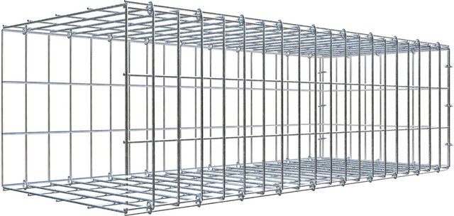 Gabiona C-Ring Anbaukorb Typ 2 in Silbergrau, Maschenweite 5 x 10 cm, B/T/H: 30 x 100 x 40 cm - Bild 1