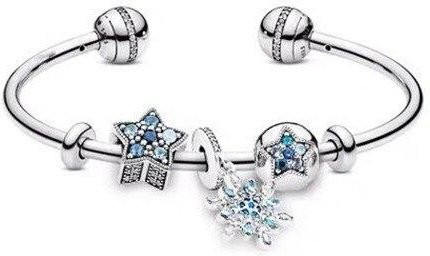 Armband 925 Silber, Stern Anhänger, Kristall, Damen, 19 cm - Bild 1
