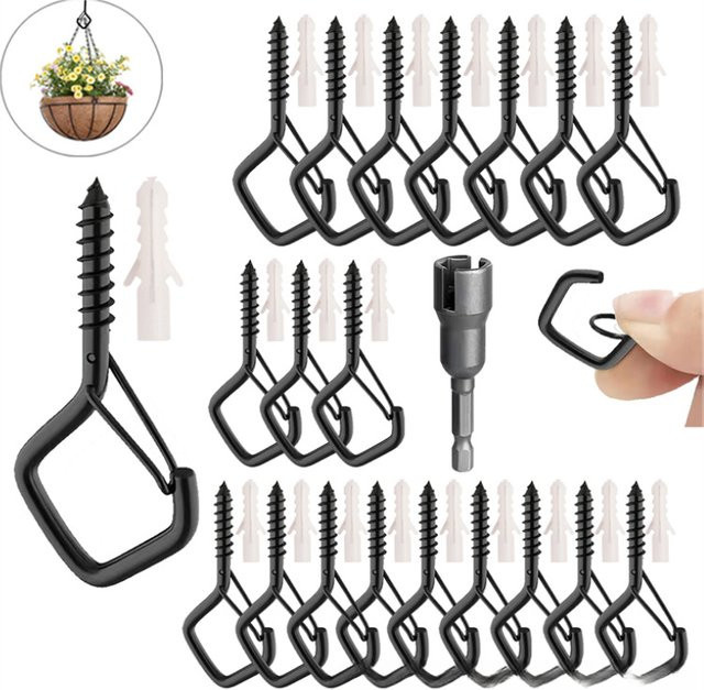 20 Stück Sicherheitshaken mit quadratischem Schnappverschluss als stabile Anti-Drop-Aufhängung mit Schnallen für Bonsai - Bild 1