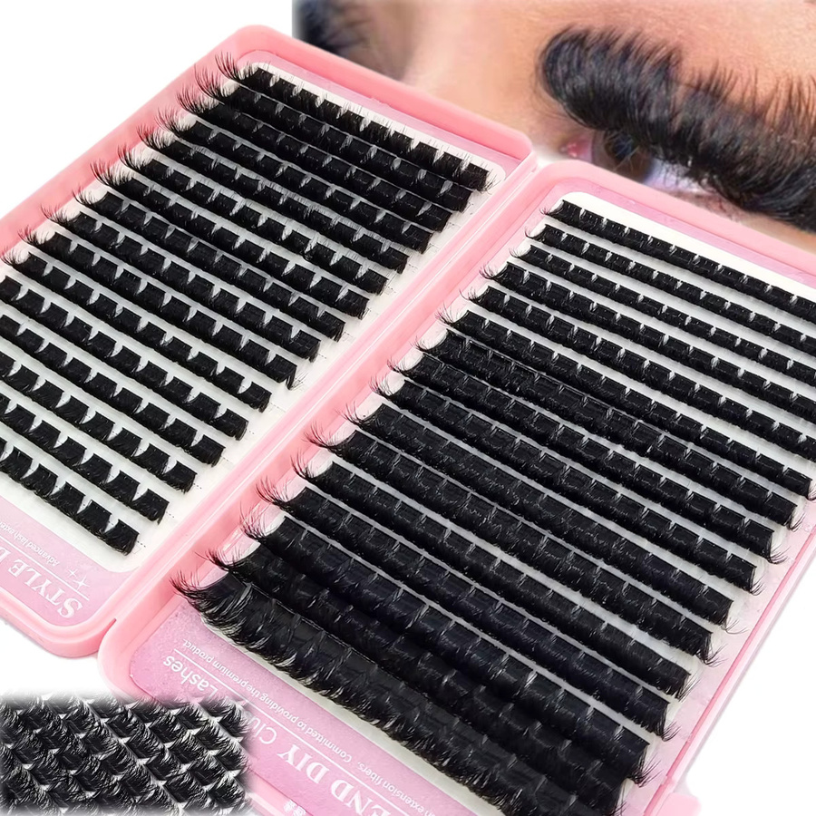 AMSDCN Wimpern-Cluster Faux Mink Wimpernverlängerung Set, Unisex - Bild 3