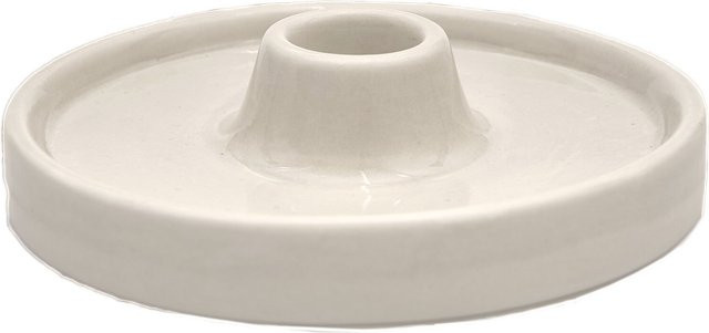 Rico Design Keramikkerzenhalter für Stabkerzen und Spiralkerzen in Creme, B/T/H: 11,5 x 11,5 x 3 cm - Bild 1