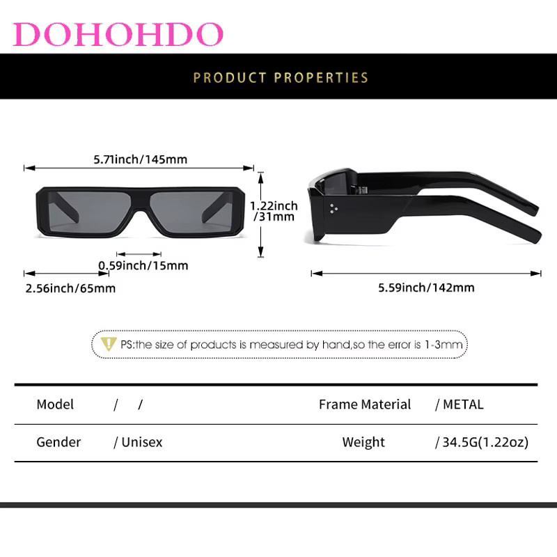 DOHOHDO Sonnenbrille, quadratisch, Vollrand, Kunststoff, Unisex - Bild 4