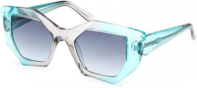 Guess GU7897 Sonnenbrille, Vollrand, Square, Transparent Turquoise Blue White, Damen - Bild 1