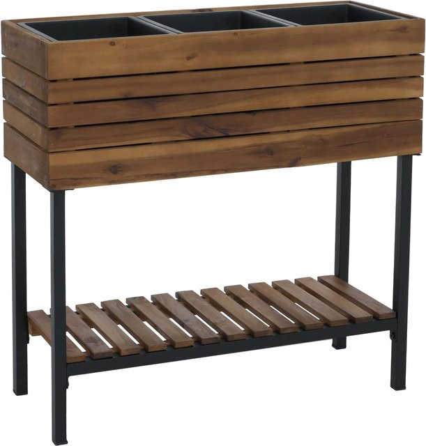 MCW Hochbeet P84 Ablage aus Akazienholz in Braun für Garten und Terrasse B/T/H: 79 x 80 x 31 cm - Bild 1