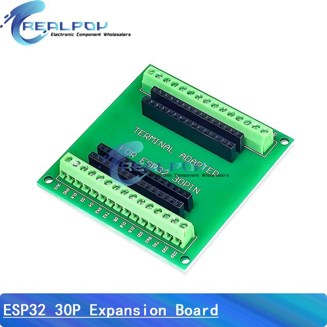 REALPOY ESP32 Erweiterungsplatine 30Pin GPIO Breakout Board in Grün - Bild 1