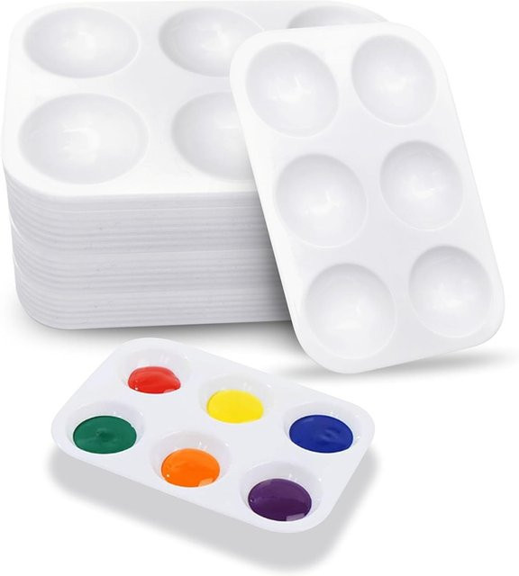 Weiße 6-fach Aquarellpalette aus Kunststoff für Kinder zum Malen - Bild 1
