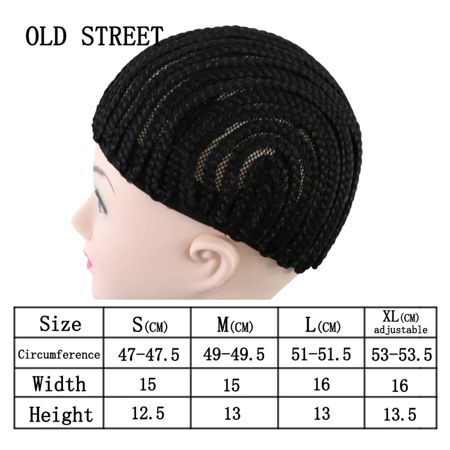 OLD STREET Cornrow Geflochtene Perückenkappe, Häkel-Synthetik-Haarwebart, Unisex - Bild 4