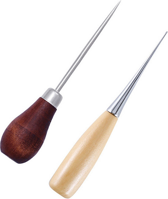 Leder-Ahle mit Holzgriff für Handnähte an Leder, Zelten und Schuhen zur Reparatur und für das Handwerk - Bild 1