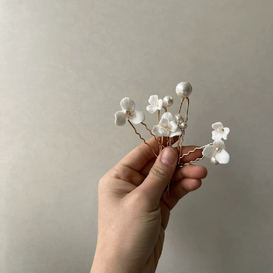 OPASKAS Haarnadel, Keramik, Blume, U-förmig - Bild 2