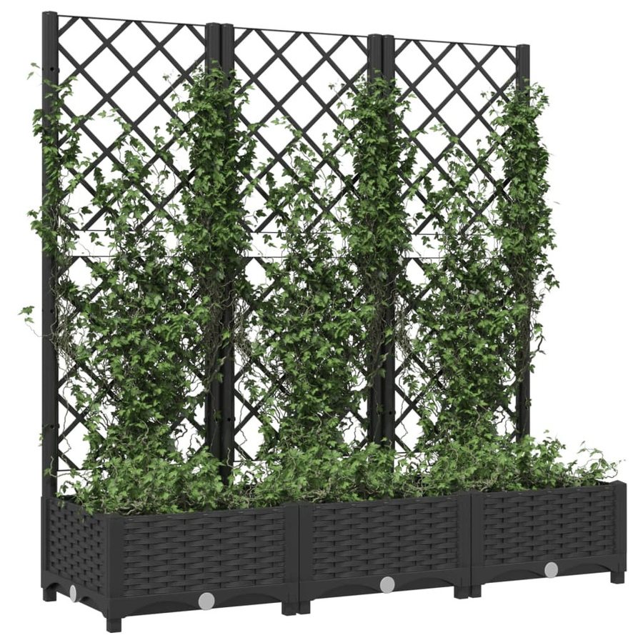 Vidaxl Garten Pflanzgefäß mit Gitter, Schwarz, B/T/H: 120 x 40 x 121,5 cm - Bild 3