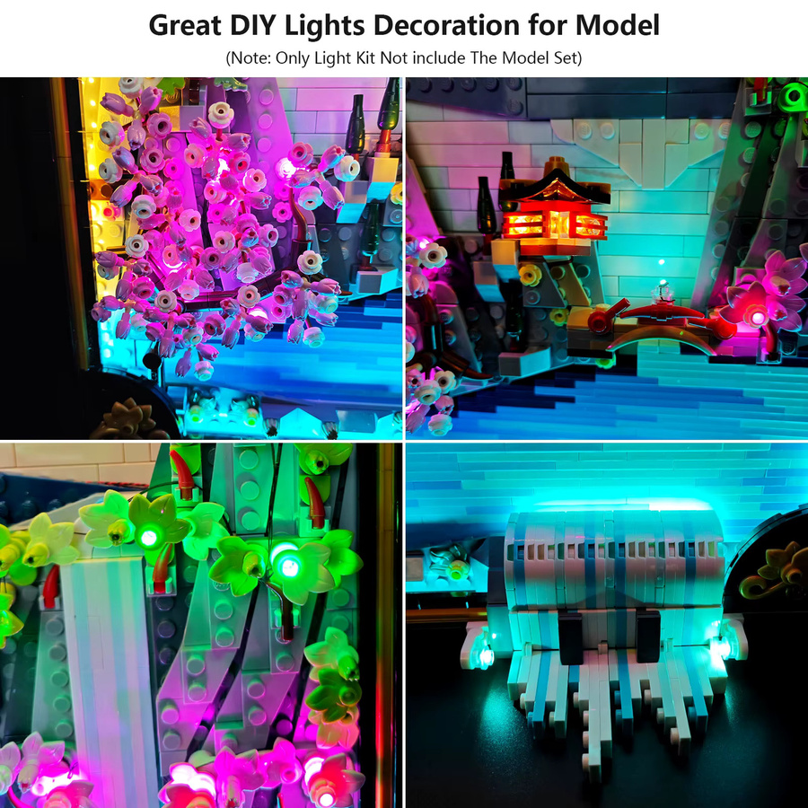 BRIXSPARK LED-Beleuchtungsset für Lego 31218 Japanische Kirschblütenlandschaft in Schwarz - Bild 5