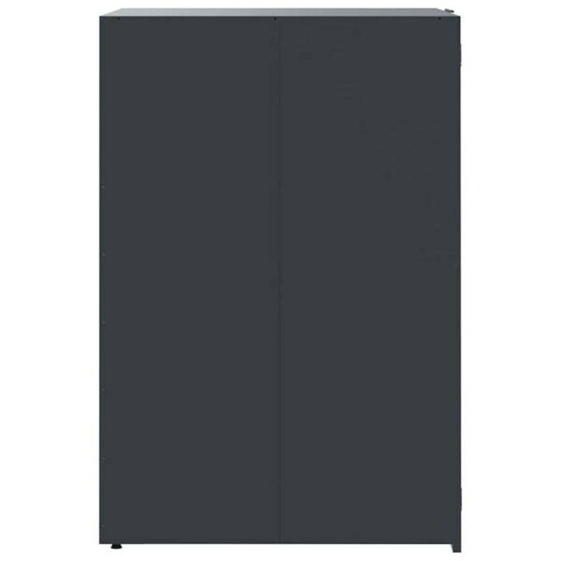 vidaXL Mülltonnenbox für 3 Tonnen aus pulverbeschichtetem Stahl in Anthrazit, B/T/H: 207 x 79 x 117 cm - Bild 3