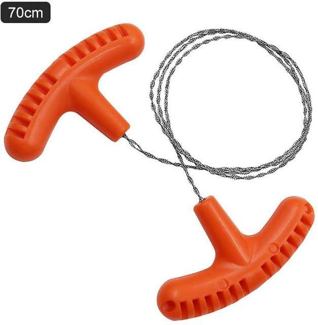 YULIN Edelstahldrahtsäge mit Fingergriff in Rot für Outdoor, Camping und Wandern - Bild 1