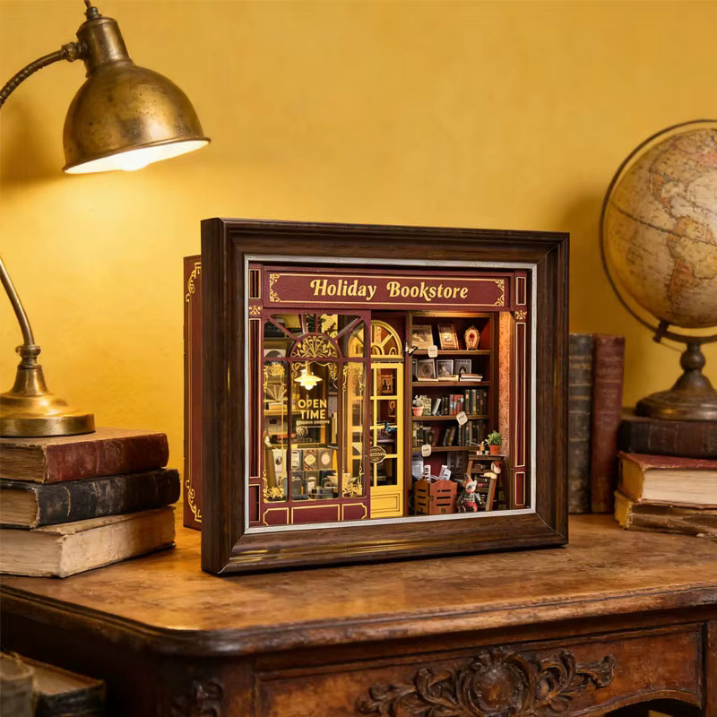 zuuton Buchnischen-Bausatz Feiertags-Buchladen, 3D Holzpuzzle, Holz - Bild 2