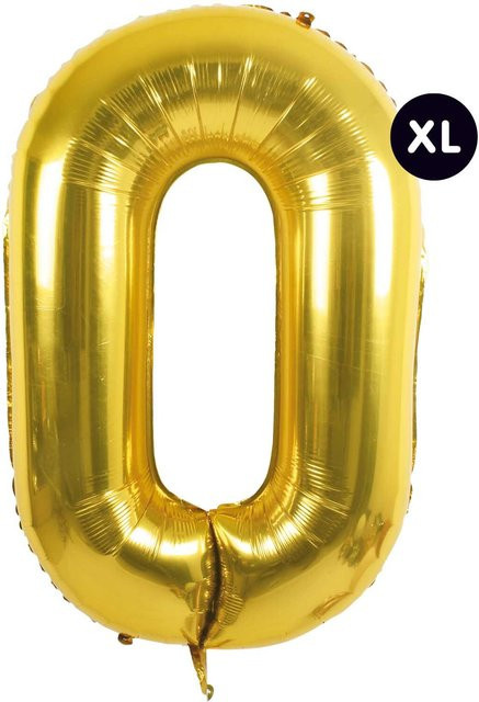 Rico Design Folienballon Zahl in Gold, Höhe: 86 cm - Bild 1
