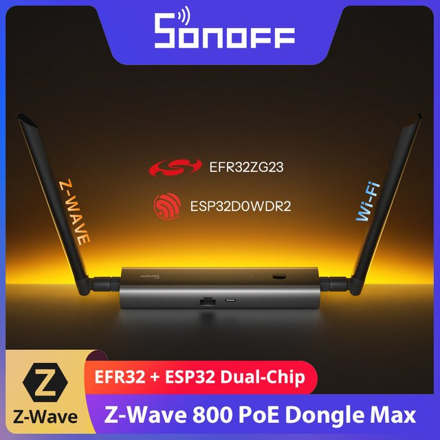 SONOFF Dongle-MZG23 Z-Wave 800 PoE Dongle Max mit EFR32ZG23 ESP32D0WDR2 Dual-Chip, unterstützt Ethernet, Wi-Fi und USB-C für hohe Reichweite - Bild 1