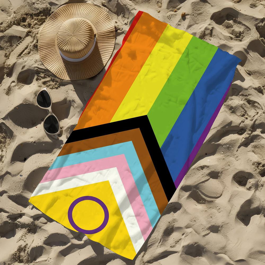 Shanika Chen Regenbogen Strandtuch LGBT Pride Month, schnelltrocknend und saugfähig, Mehrfarbig, Breite: 75 cm, Höhe: 150 cm - Bild 3