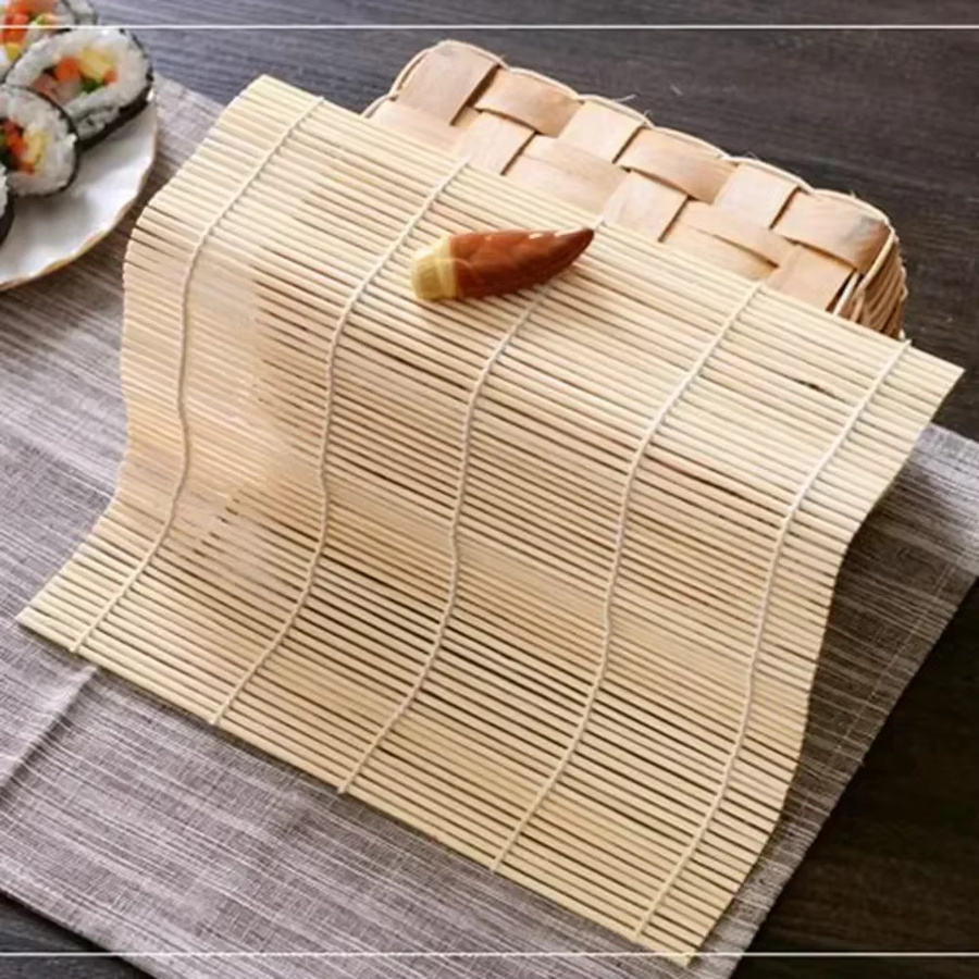 Hitzebeständige Sushi-Roller-Matte aus Bambus in Braun und Beige, rechteckig - Bild 5
