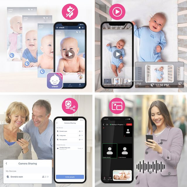 Vtech Babyphone mit Kamera RM4761 Audio-Video Überwachung in Weiß mit App-Steuerung und 300 m Reichweite - Bild 1