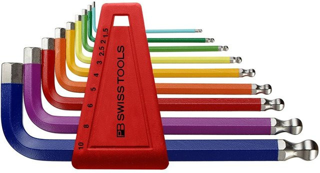 PB Swiss Tools Innensechskantschlüssel-Satz mit Kugelkopf Regenbogen 9-teilig Multicolor - Bild 2