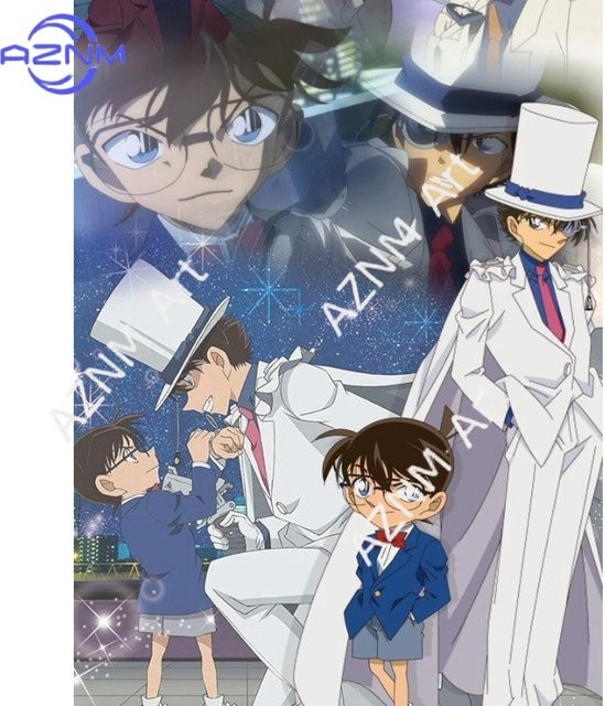 Detektiv Conan Anime Leinwandgemälde von KAYOU in Mehrfarbig als Wanddekoration - Bild 1