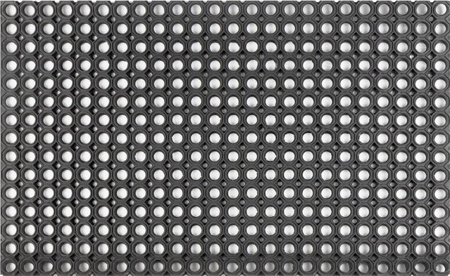 Karat homeliving Ringgummimatte Octagon mit großen Löchern in Schwarz, Stärke: 23 mm - Bild 1