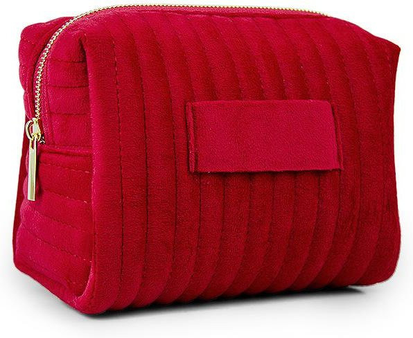 The Red Sun Kosmetiktasche, bestickt, gestreift, Samt, rot, Unisex - Bild 1