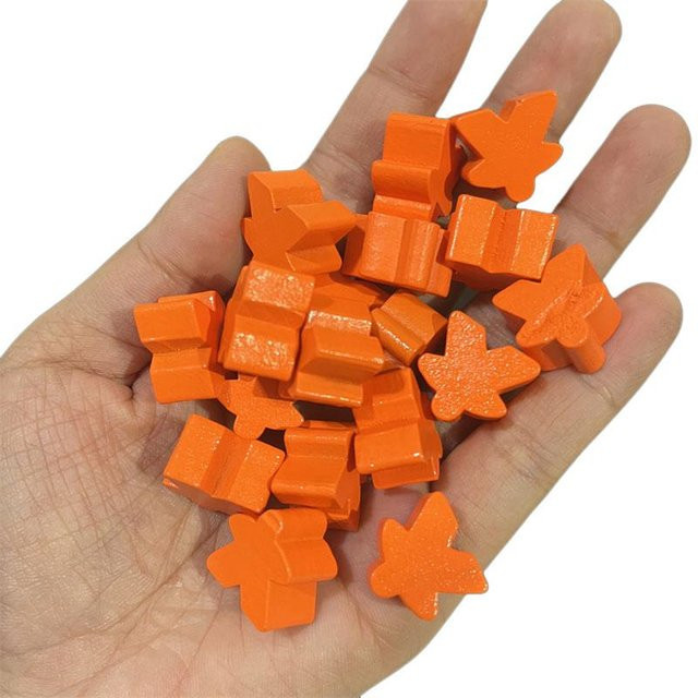 Binchi Outdoor Product Holz-Meeple Bauern Figuren, 100-teiliges Set, Orange, ab 14 Jahren - Bild 1