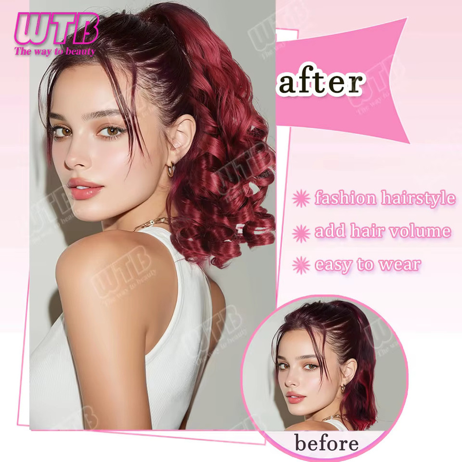 WTB Roman Curl Pferdeschwanz Synthetik-Perücke, kurz lockig, Damen - Bild 2