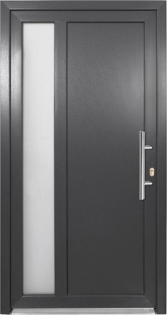 Panto Kunststoff-Haustür K011 Modern mit Glaseinsatz Weiß-Anthrazit B: 110 cm, H: 210 cm, DIN Rechts - Bild 1