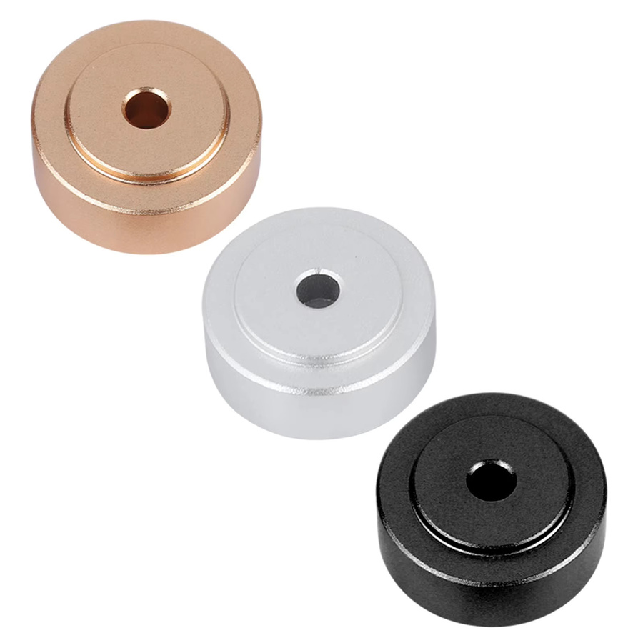 VBESTLIFE Verstärker Füße aus Aluminiumlegierung als Stoßdämpfer und Pads für Lautsprecher, Schwarz und Gold, Durchmesser: 20 mm, Höhe: 8 mm - Bild 4
