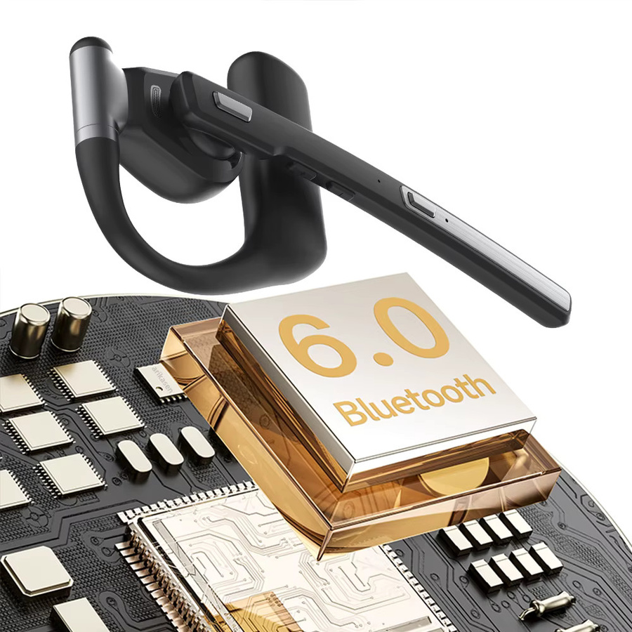 arikasen Bluetooth-Headset V6.0 mit Geräuschunterdrückung und zwei Mikrofonen in Schwarz inklusive Ladeetui - Bild 6