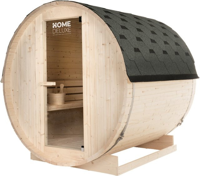 HOME DELUXE Outdoor Fasssauna LAHTI L aus Fichtenholz in Holzfarben, B/H: 194,8 x 191,7 cm - Bild 1