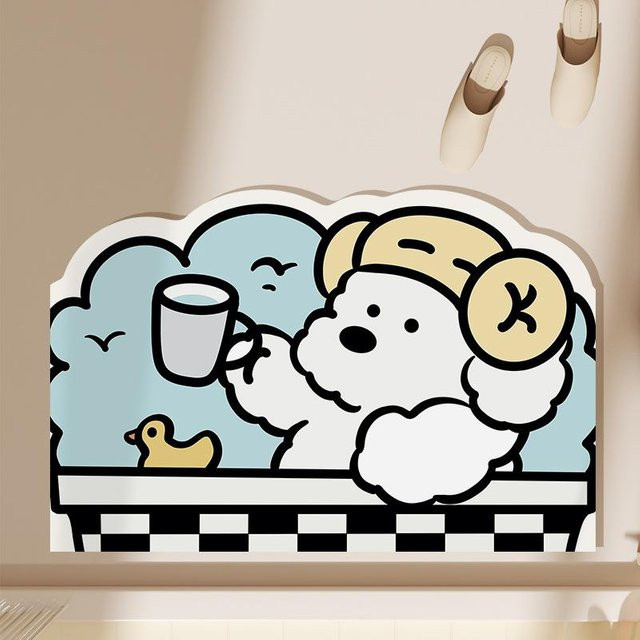 Rutschfeste Kieselgurmatte mit Cartoon Hund Motiv von Yiran Furniture, schnell trocknende Badezimmer Matte, B/B: 40 x 60 cm, Mehrfarbig - Bild 1
