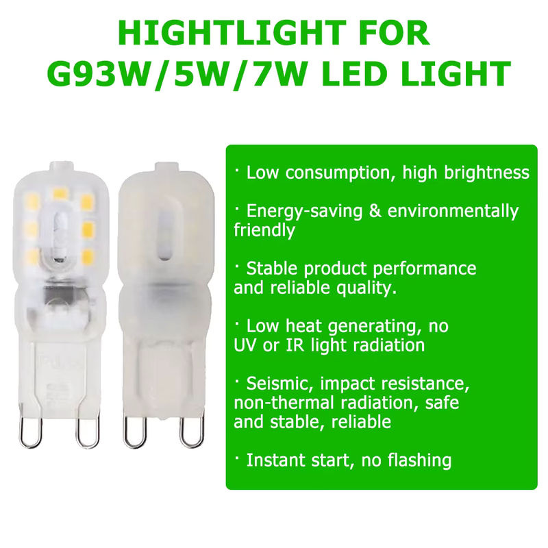 YORYZENG G9 LED Lampen Set 10 Stück, dimmbar, warmweiß, SMD Technologie, transparent oder milchig weiß - Bild 2