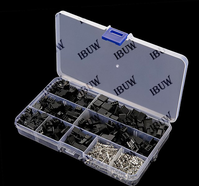 SM2.54 Steckverbinder und Buchsen Adapter Set mit 480 Teilen in 20 Sets für 2p, 3p und 4p mit 2,54mm Rastermaß in Schwarz - Bild 1